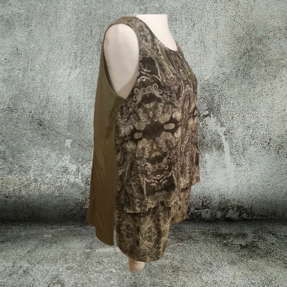 DG2 olive print large tiered tank - Picture 2 of 10